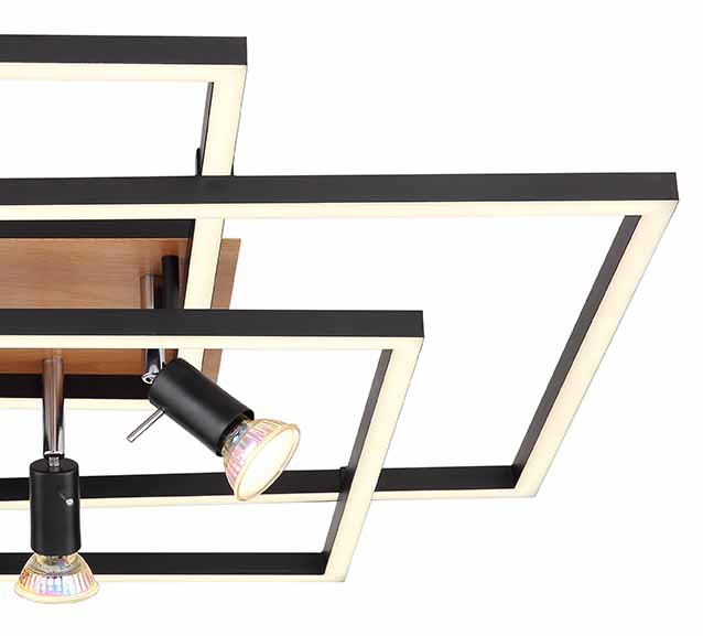 Schwarze Deckenlampe Rechtecke Globo Ida – Bild 4