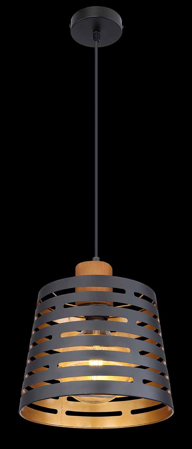 Schwarze Metall Retro Hängelampe Globo Ablona – Bild 3