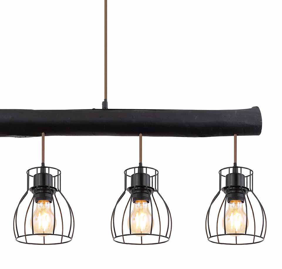 Schwarze Metall Retro Hängelampe Globo Mina – Bild 3