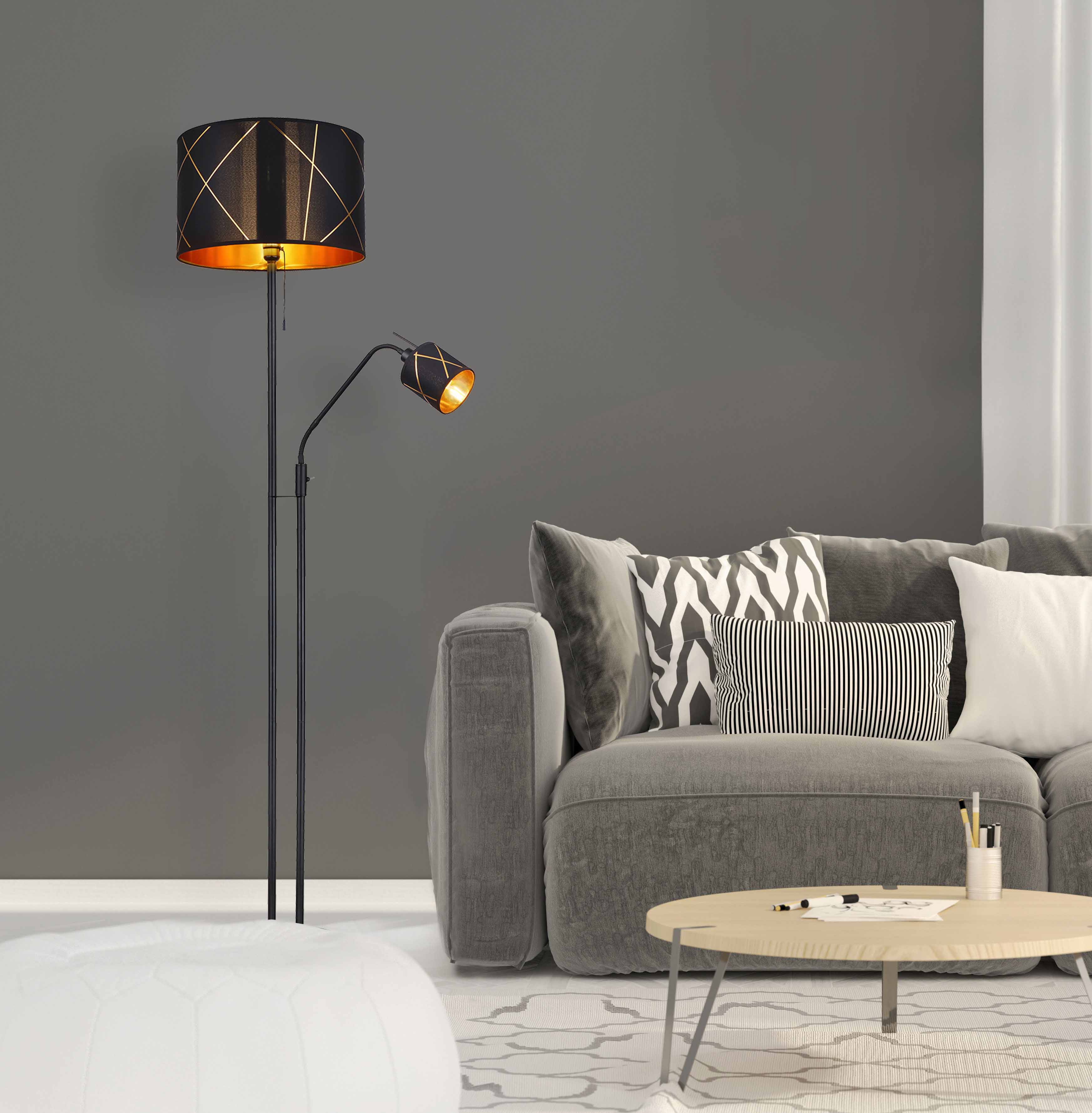 Schwarze Metall Retro Stehlampe Globo Bemmo – Bild 5