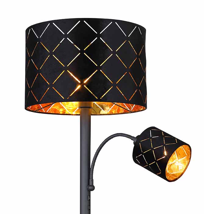 Schwarze Metall Retro Stehlampe Globo Sunna – Bild 2