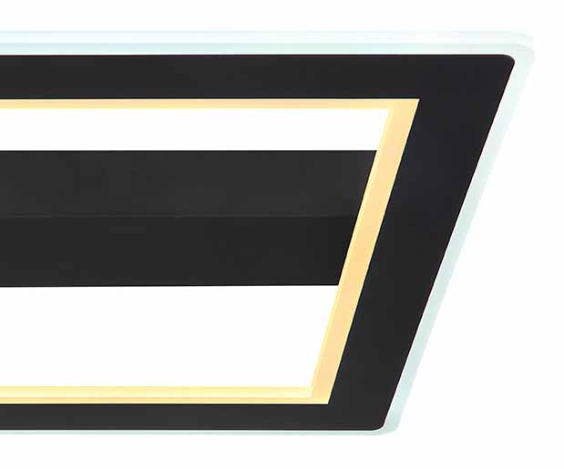 Schwarze moderne quadratische Deckenlampe Globo Mattia – Bild 4