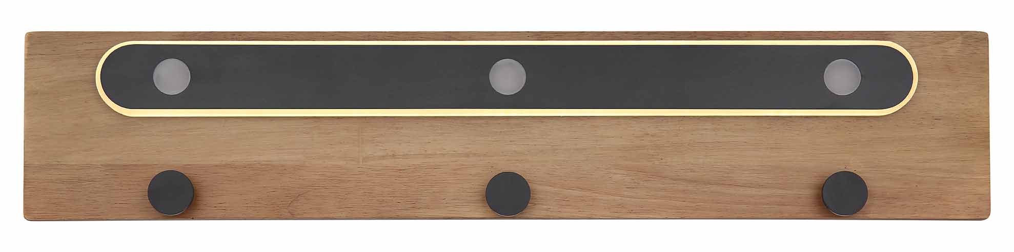 Schwarze Rechteckige Wandlampe Garderobe Metall/Holz Globo Chasey – Bild 2