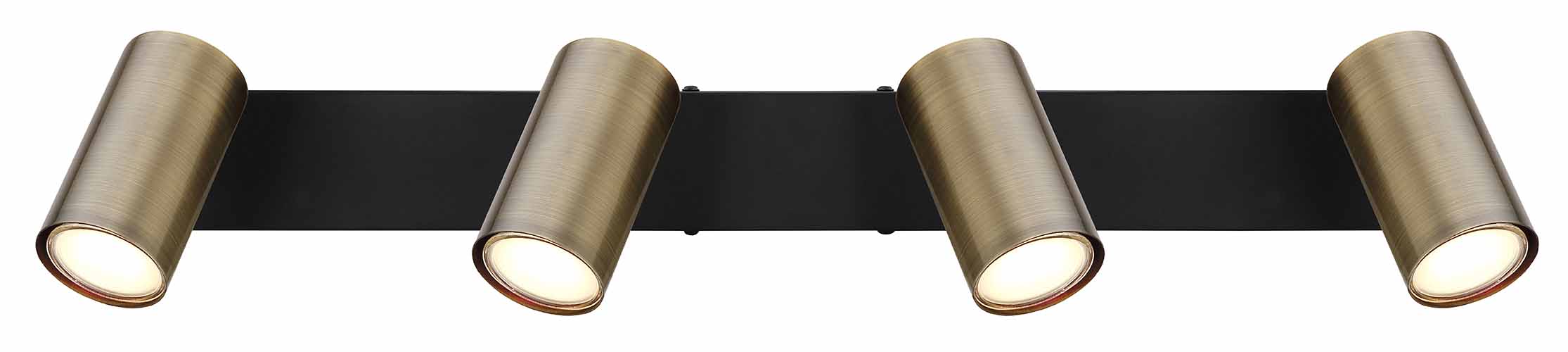 Schwarzer Balken 4-Spots goldfarben Globo Robby – Bild 3