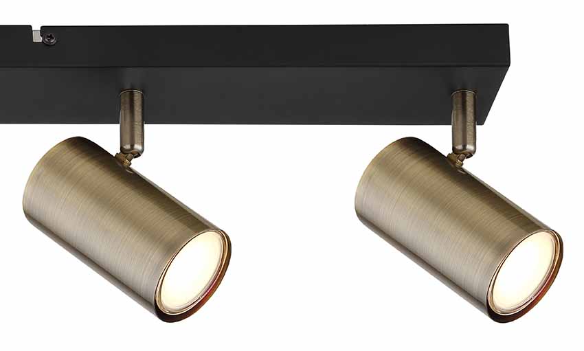 Schwarzer Balken 4-Spots goldfarben Globo Robby – Bild 4