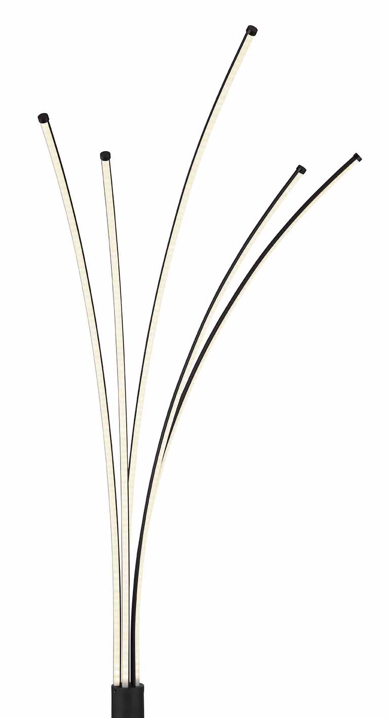 Smarte 5-flammige Stehlampe Schwarz/Silber Globo Bizzy – Bild 2