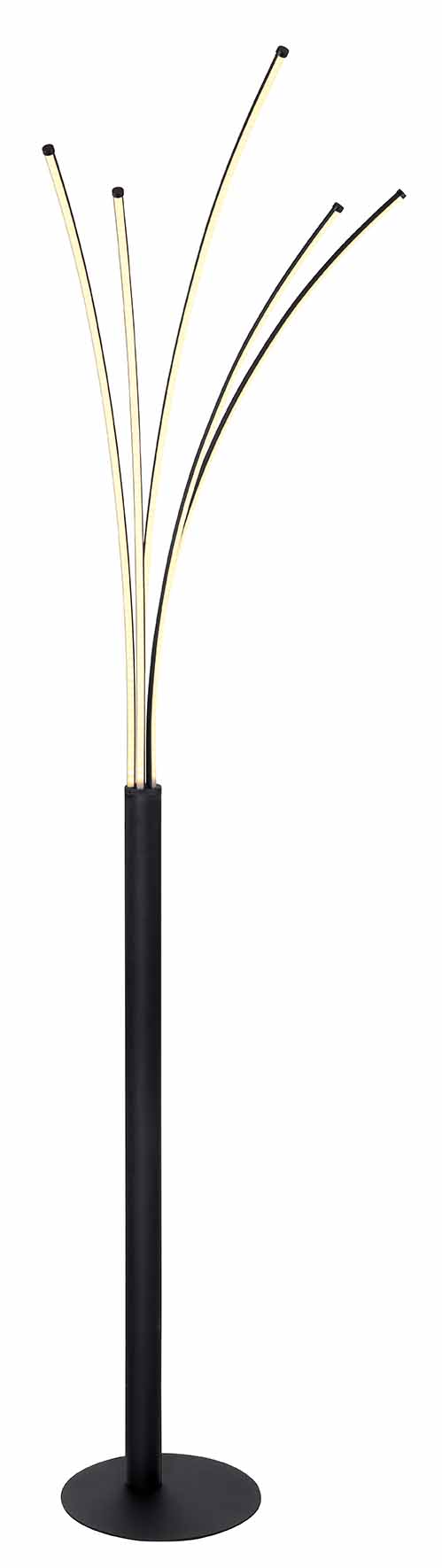 Smarte 5-flammige Stehlampe Schwarz/Silber Globo Bizzy – Bild 3