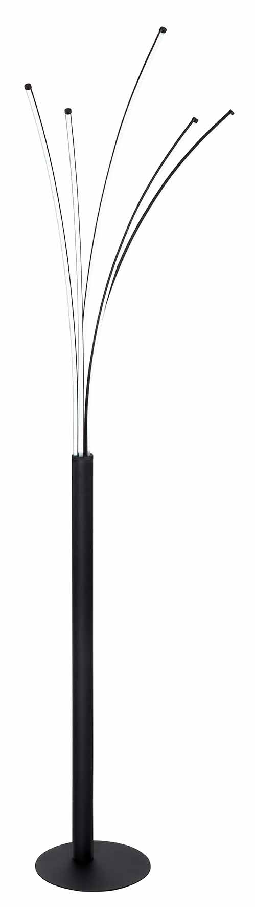 Smarte 5-flammige Stehlampe Schwarz/Silber Globo Bizzy – Bild 4