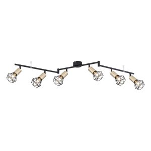 spot-gitterkappe-schwarz/messing-6-licht-globo-xara-i-54802s-6sab