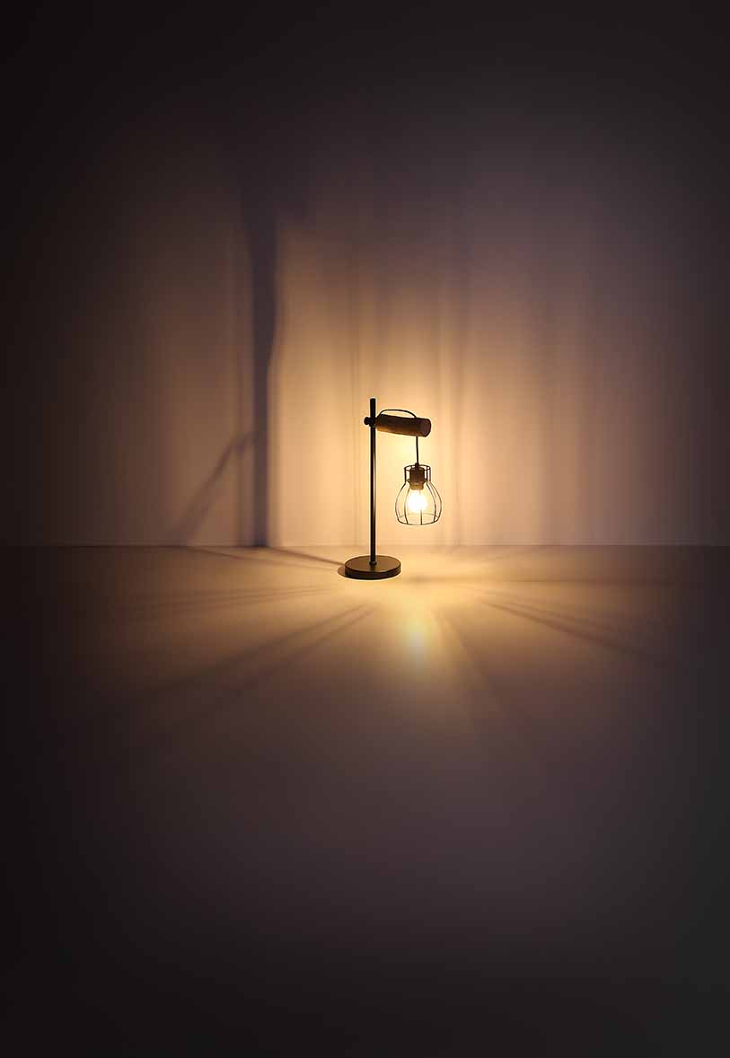 Tischlampe schwarz Metall Retro Globo Mina – Bild 5