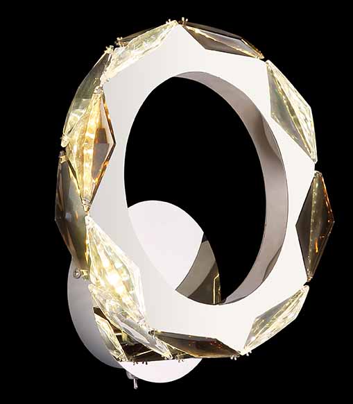 Wandlampe ringförmig Acrylkristal Chrom/Rauchgrau Globo Karilion – Bild 3