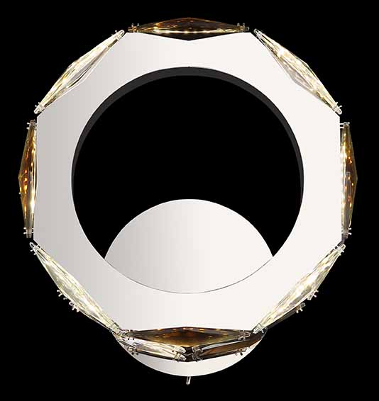 Wandlampe ringförmig Acrylkristal Chrom/Rauchgrau Globo Karilion – Bild 4