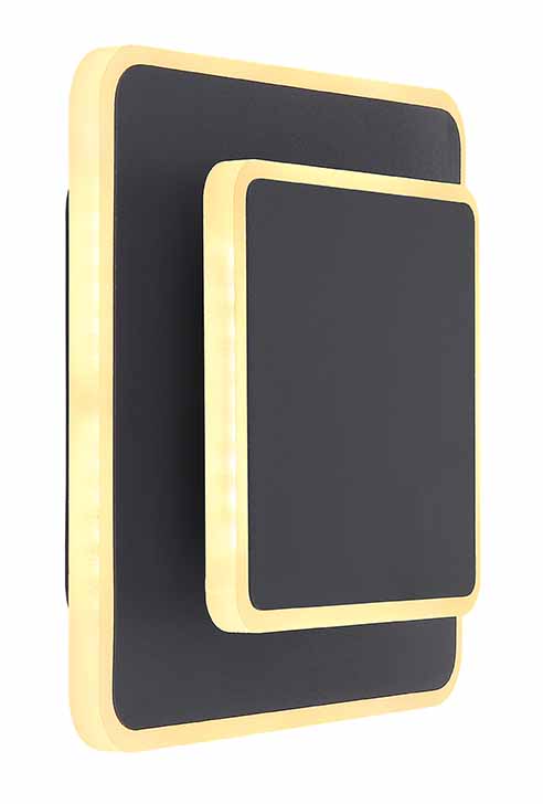 Wandleuchte Schwarz/Opal doppelt quadratisch Globo Many – Bild 3