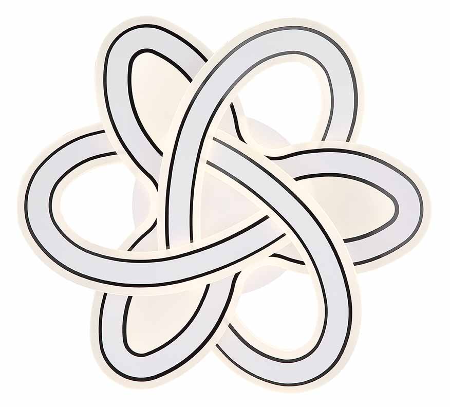 Weiß/chrom Deckenlampe in geflochtener Blumenform Globo Correy – Bild 2