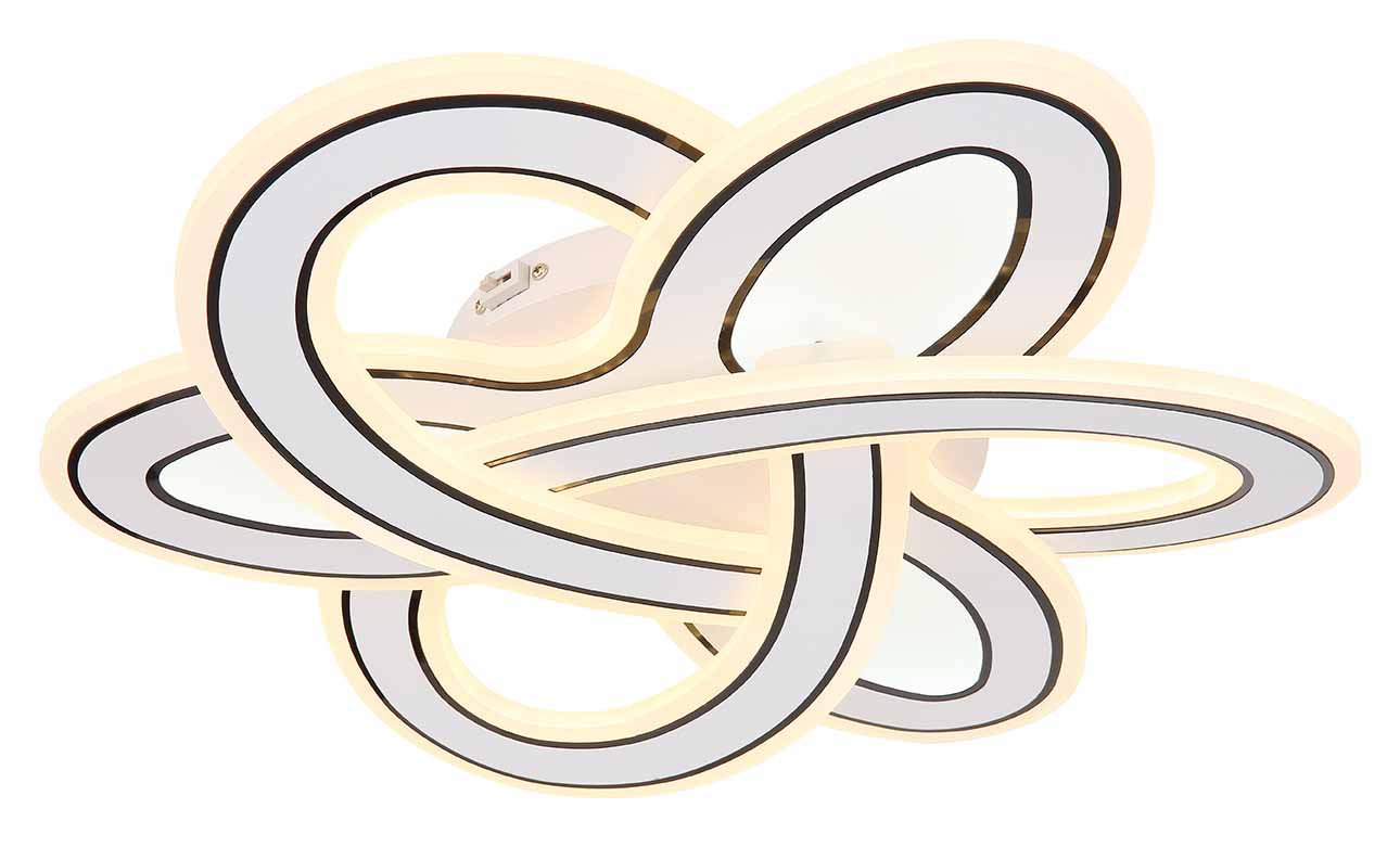 Weiß/chrom Deckenlampe in geflochtener Blumenform Globo Correy – Bild 3