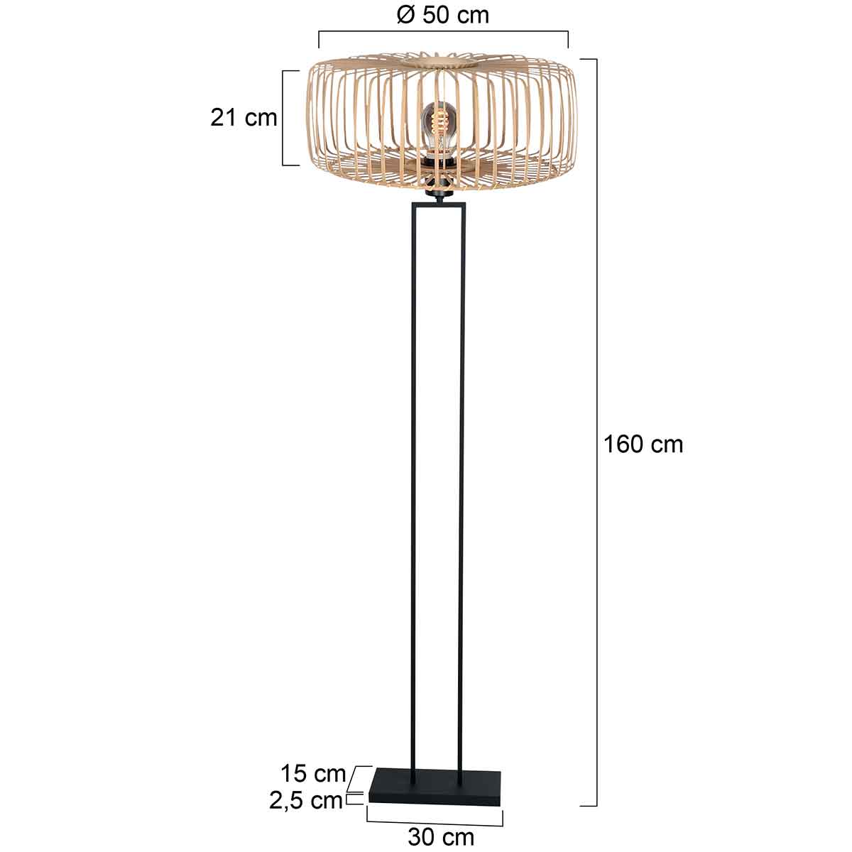 Schwarze Stehlampe mit industriellem Rahmen Steinhauer Stang – Bild 6