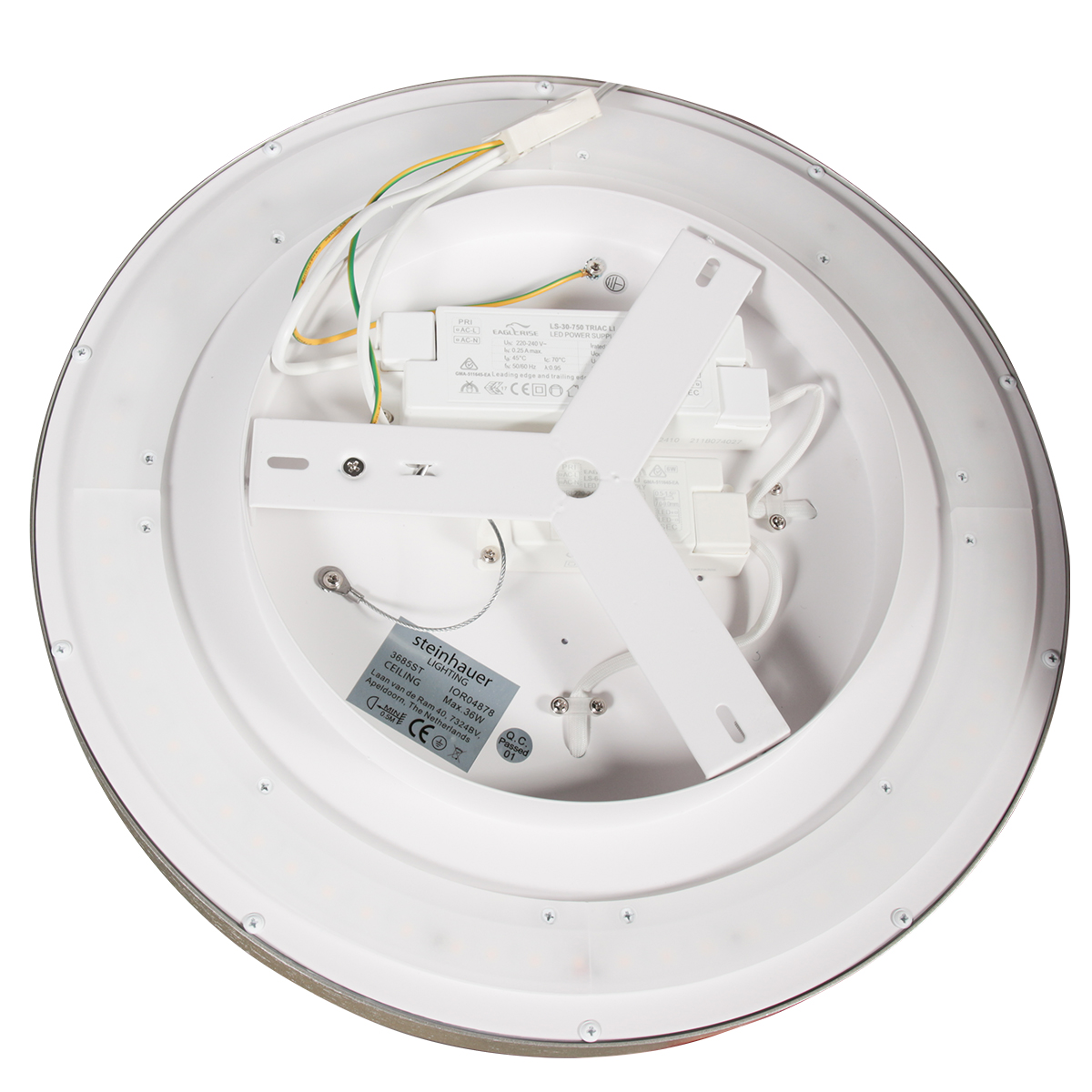 Runde Deckenleuchte in Stahlfarbe Steinhauer Flady – Bild 9