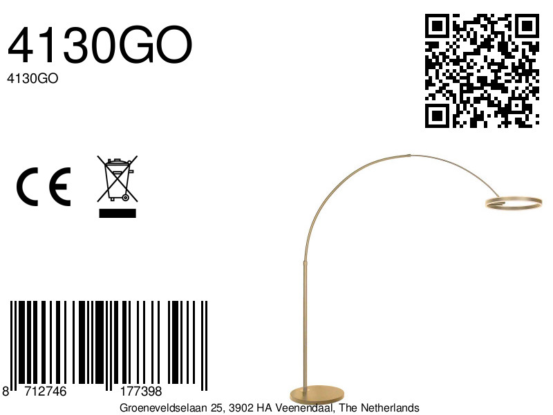 Moderne goldene Metall-Stehlampe Steinhauer Ringlux – Bild 18