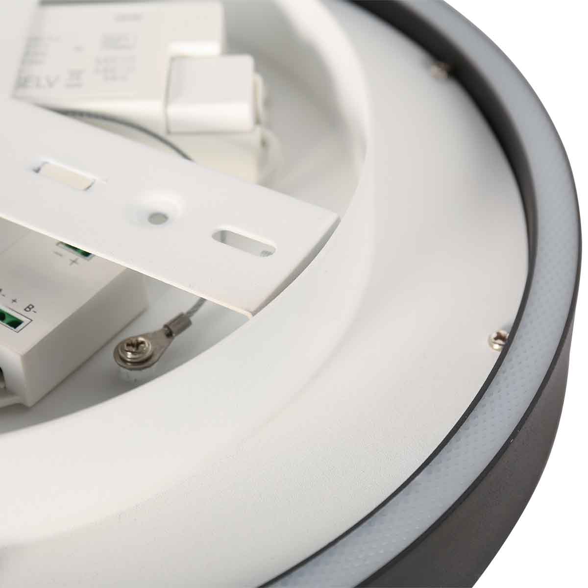 Moderne schwarze Metall-Deckenleuchte Steinhauer Ringlux – Bild 12