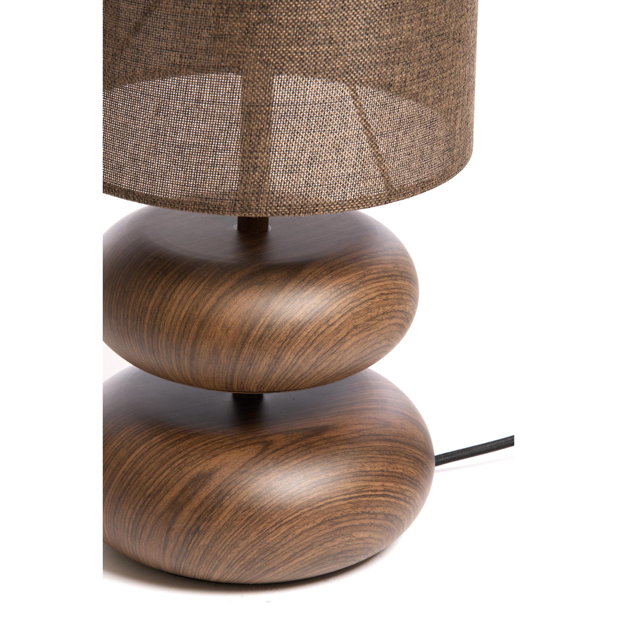 Braune Japandi-Tischlampe mit 2-Holzplatten Light & Living Danialo – Bild 4