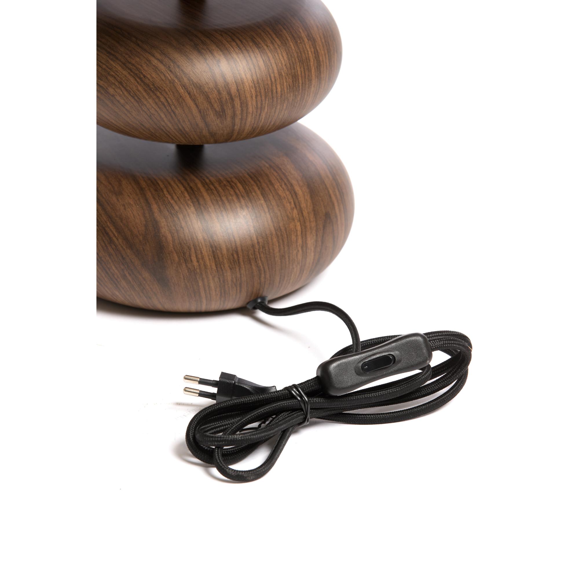 Braune Japandi-Tischlampe mit 2-Holzplatten Light & Living Danialo – Bild 5