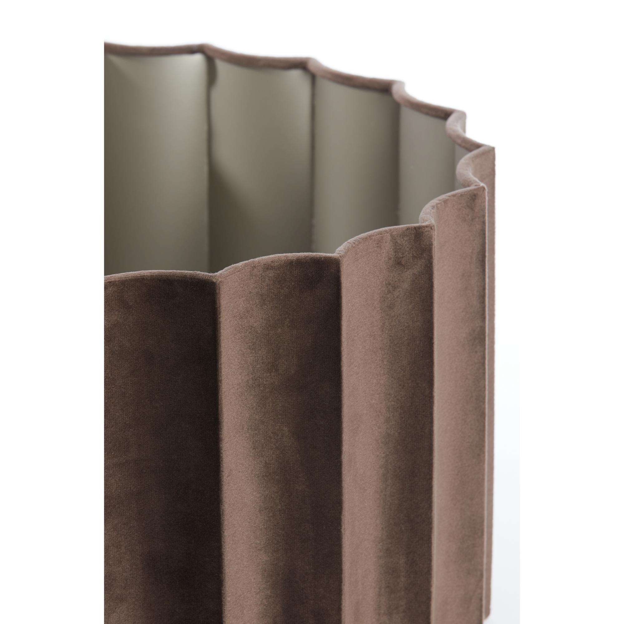 Plissierter Samt-Lampenschirm dunkelbraun Light & Living Disli – Bild 4