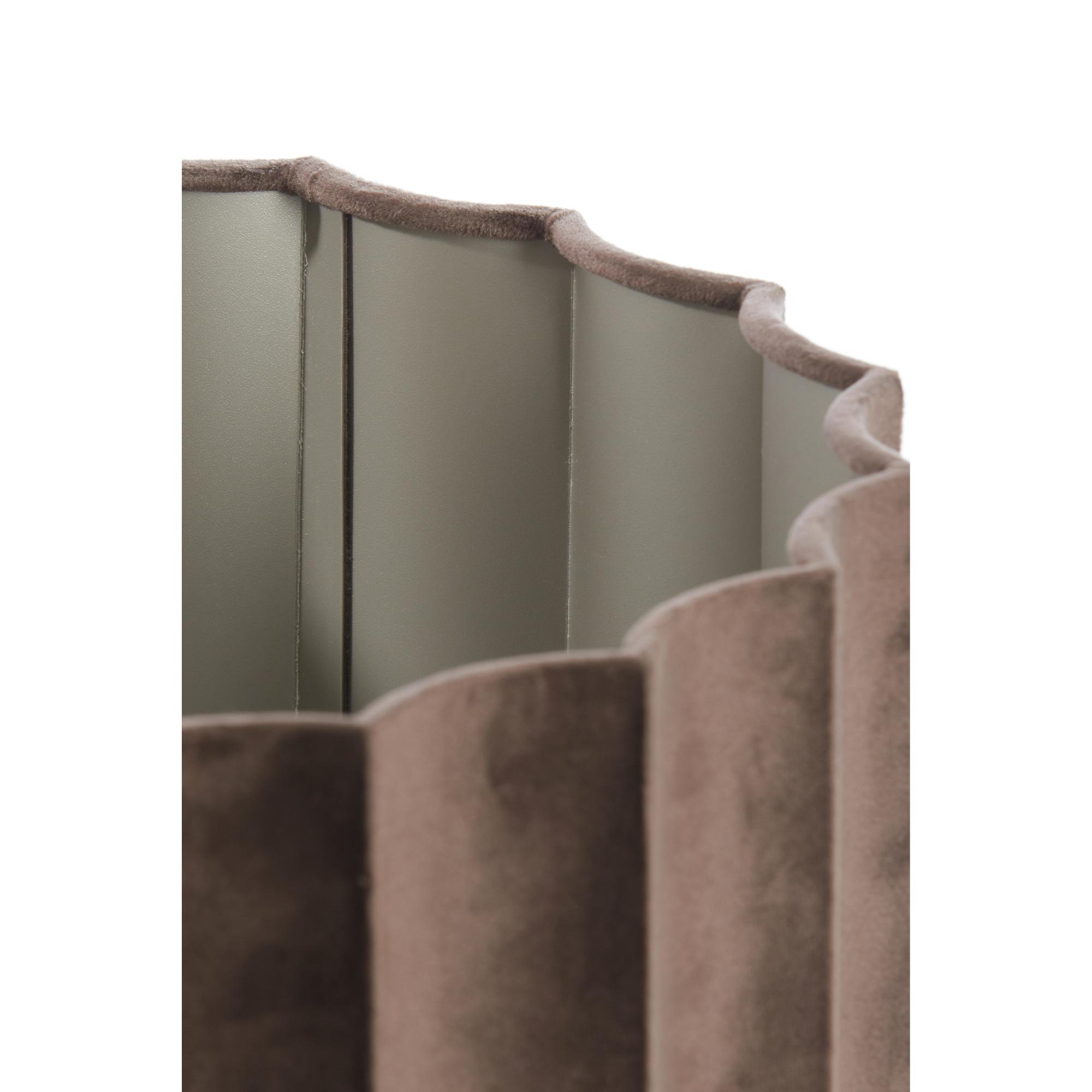 Plissierter Samt-Lampenschirm dunkelbraun Light & Living Disli – Bild 6