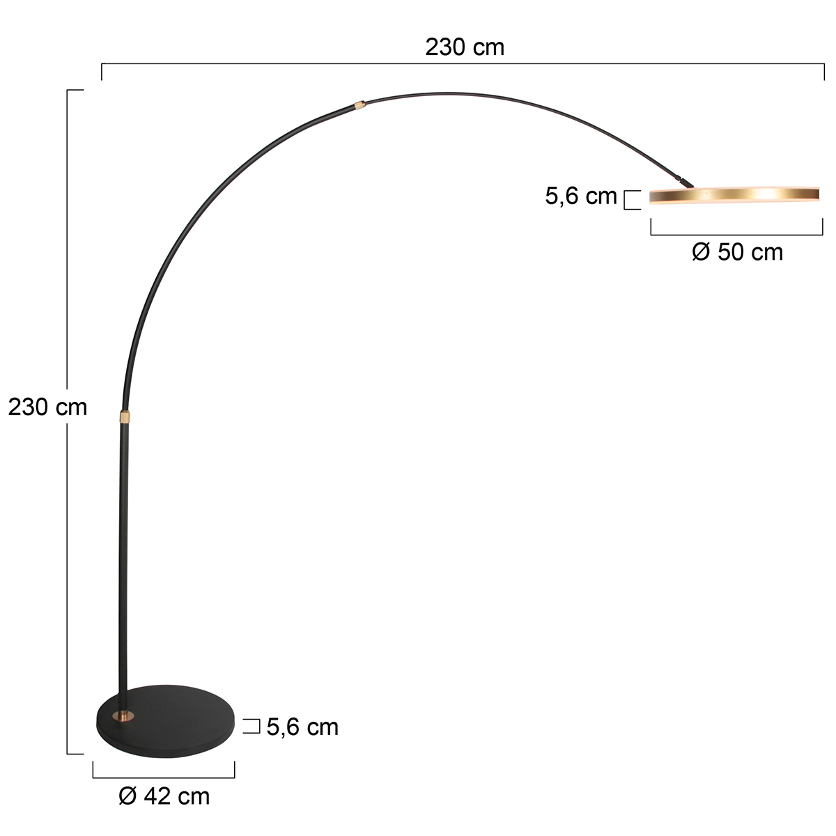 Moderne goldene Metall-Stehlampe Steinhauer Ringlux – Bild 6