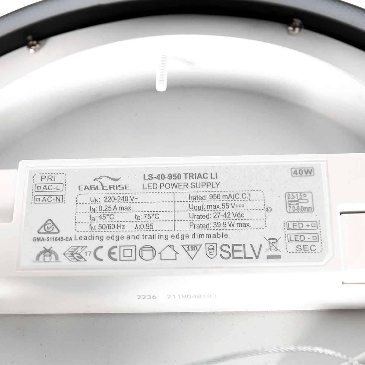 Moderne schwarze Metall-Deckenleuchte Steinhauer Ringlux – Bild 11