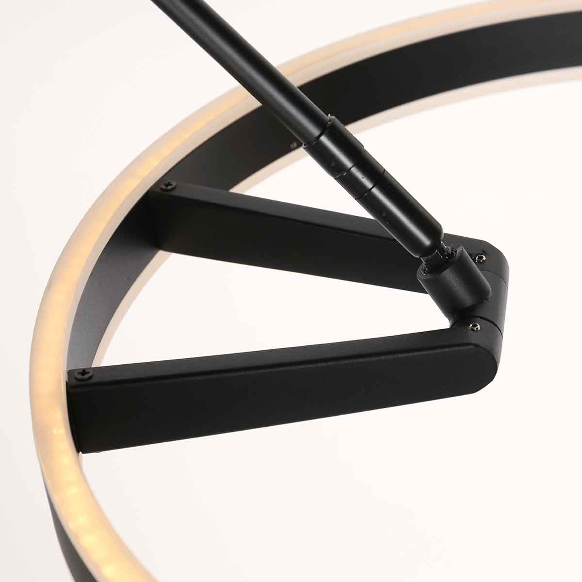 Moderne schwarze Metall-Stehlampe Steinhauer Ringlux – Bild 15