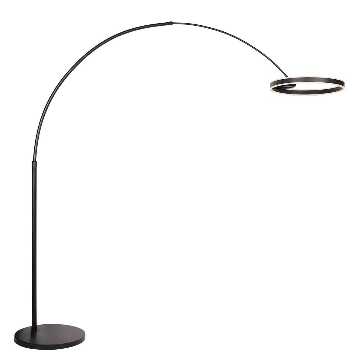 Moderne schwarze Metall-Stehlampe Steinhauer Ringlux