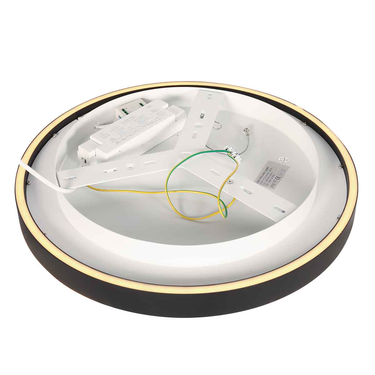 Moderne schwarze Metall-Deckenleuchte Steinhauer Ringlux – Bild 7