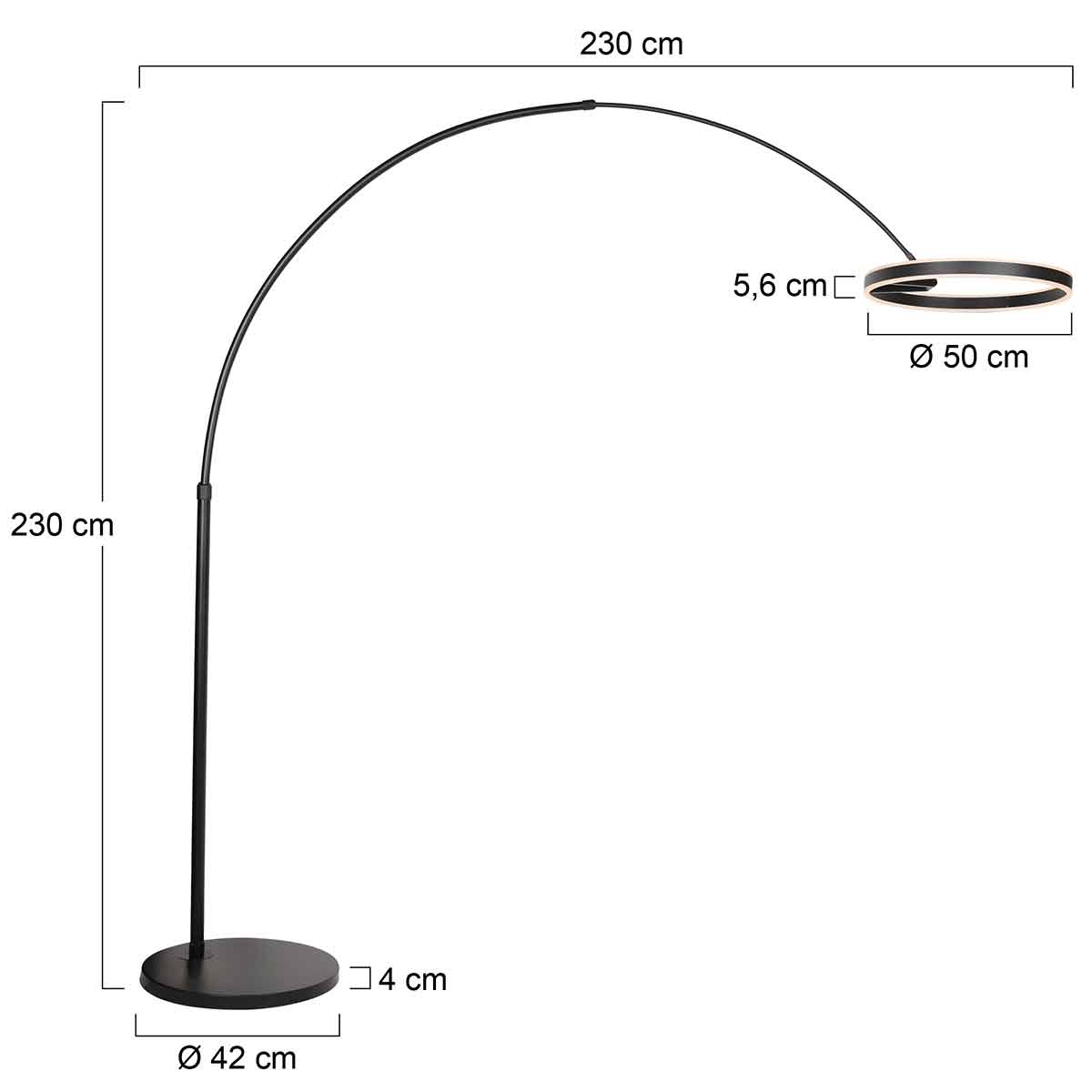 Moderne schwarze Metall-Stehlampe Steinhauer Ringlux – Bild 7
