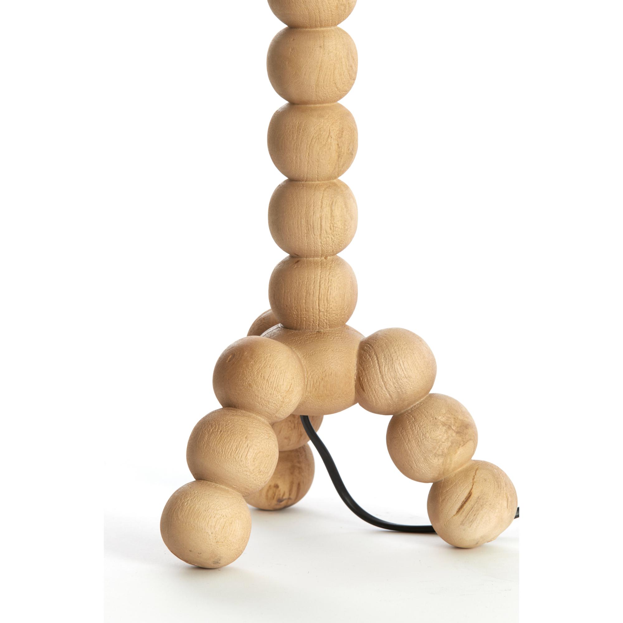 Tischlampe mit Holzperlen natur Light & Living Veglio – Bild 4
