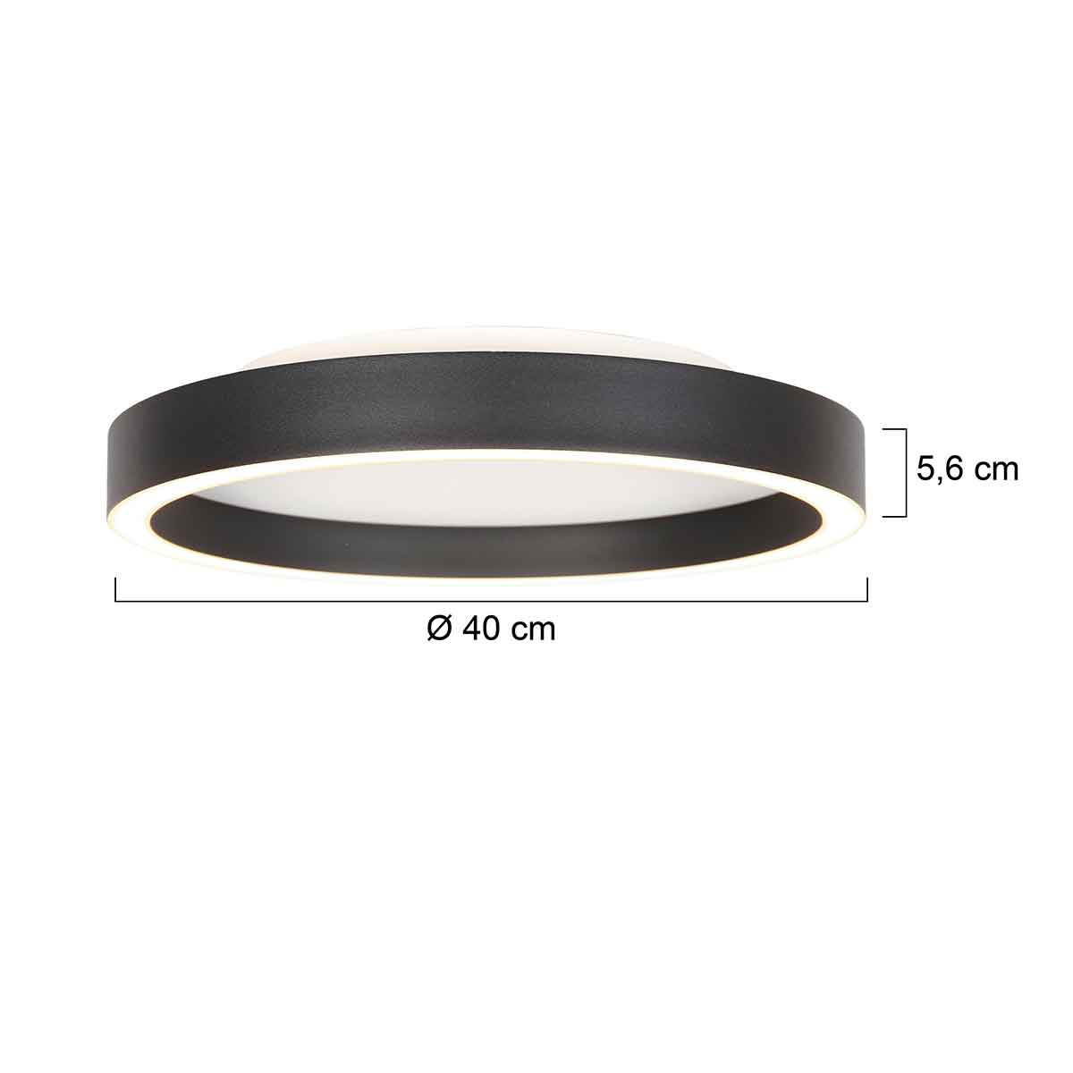 Moderne schwarze Metall-Deckenleuchte Steinhauer Ringlux – Bild 8