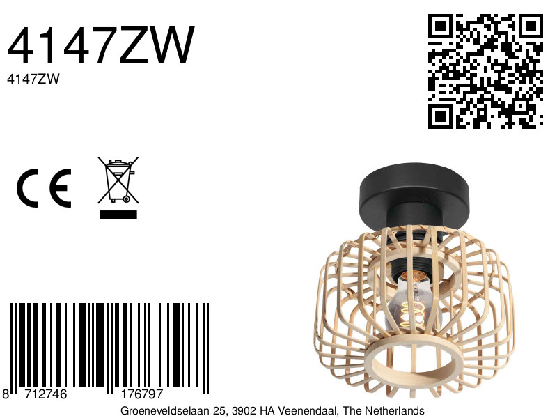 Runde Bambus-Deckenleuchte Natur Bloeba Steinhauer – Bild 11