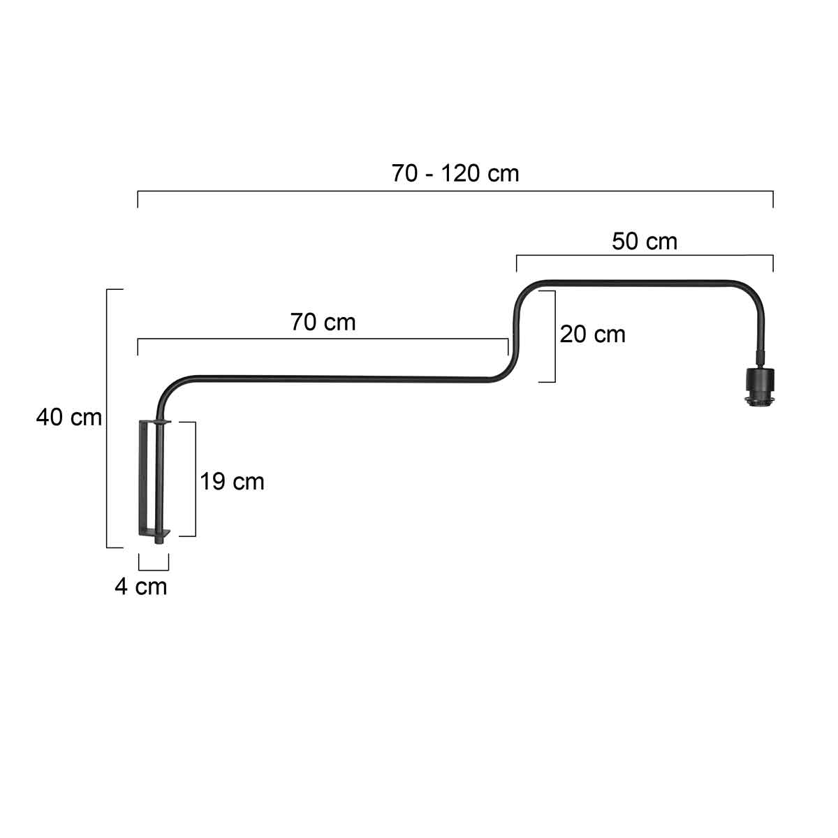 Trendige schwarze Metall-Wandleuchte Steinhauer Bloeba – Bild 6