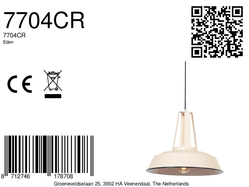 Trendige Hängelampe in Cremefarben Mexlite Eden – Bild 18