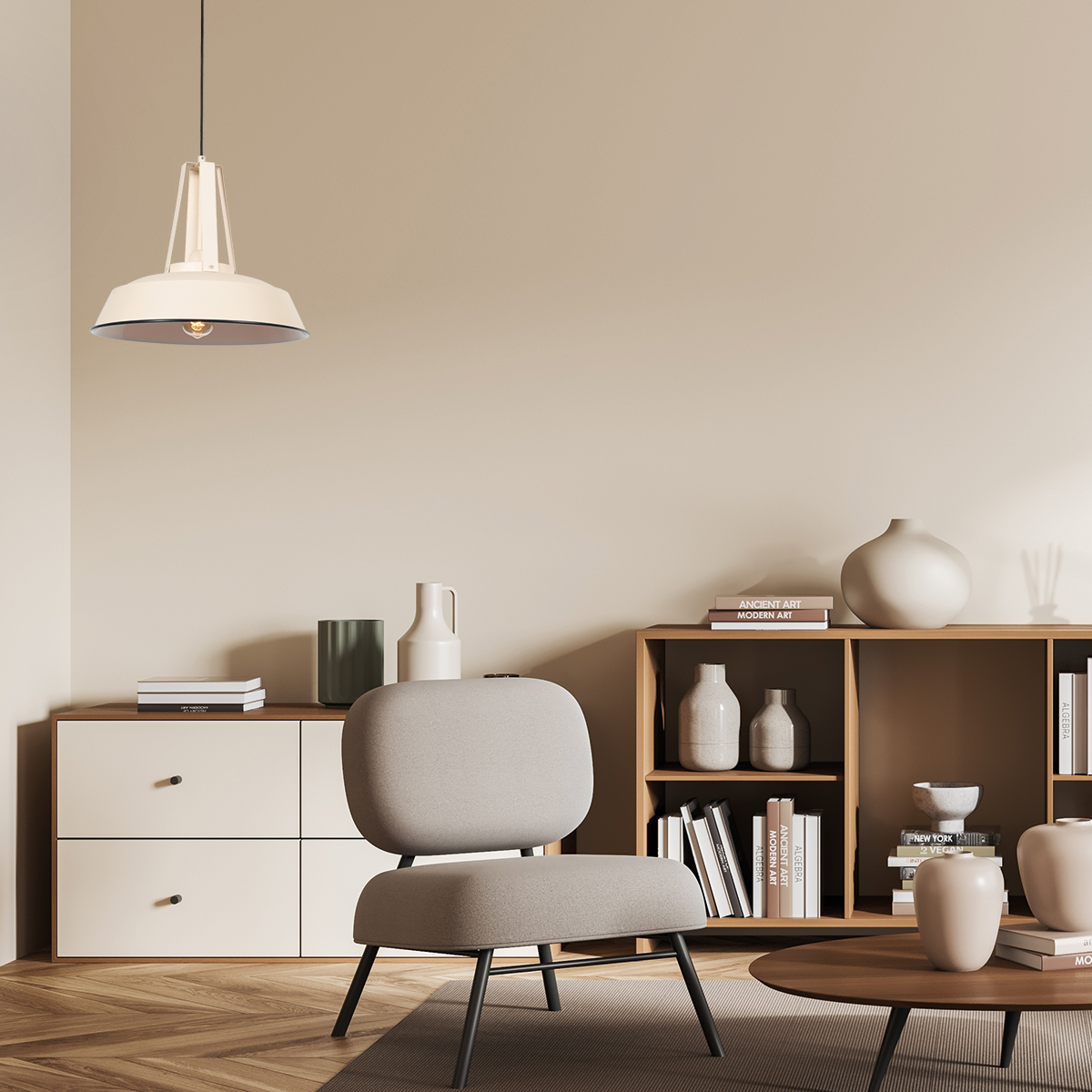 Trendige Hängelampe in Cremefarben Mexlite Eden – Bild 3