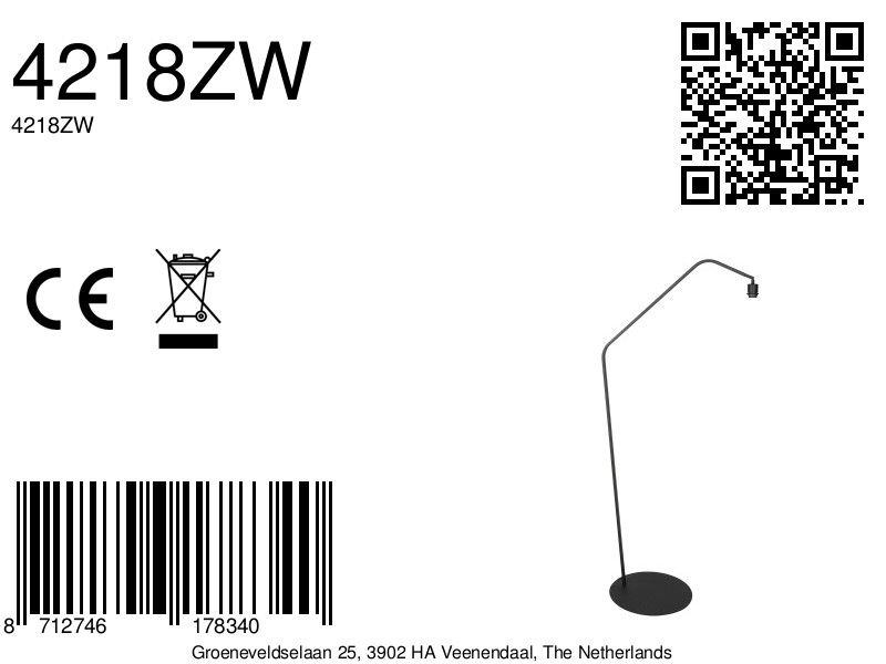 Schwarze Bogenlampe mit Knick Anne Lighting ZigZag – Bild 12