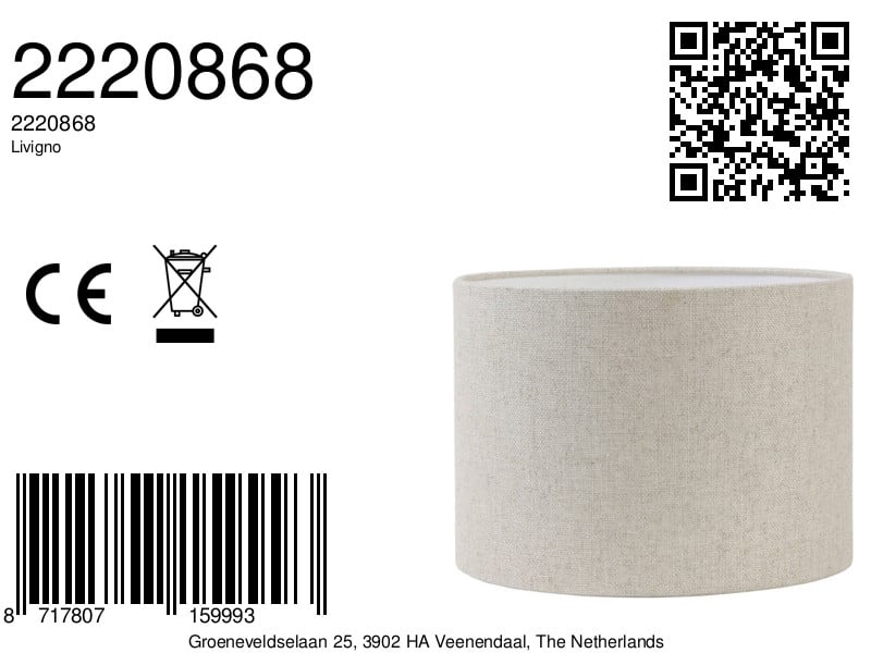 Stimmungsvolle moderne Lampenschirm in neutralem Grau Livigno Light & Living – Bild 2