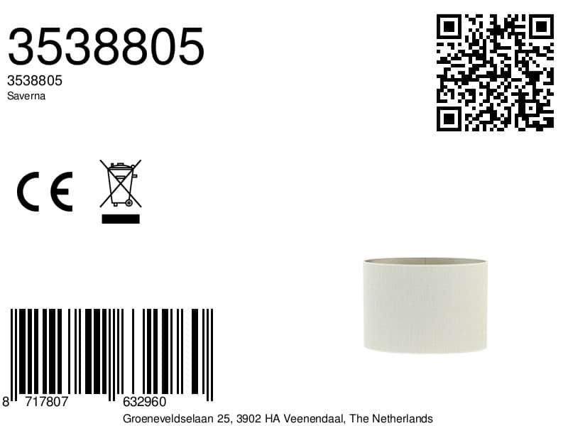 Skandinavischer Schirm weißes Textil Saverna Light & Living – Bild 2