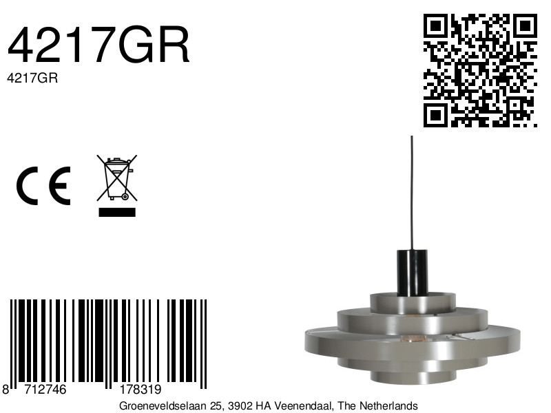 Graue Hängelampe mit offener Ringstruktur Steinhauer Halo Cirque – Bild 14