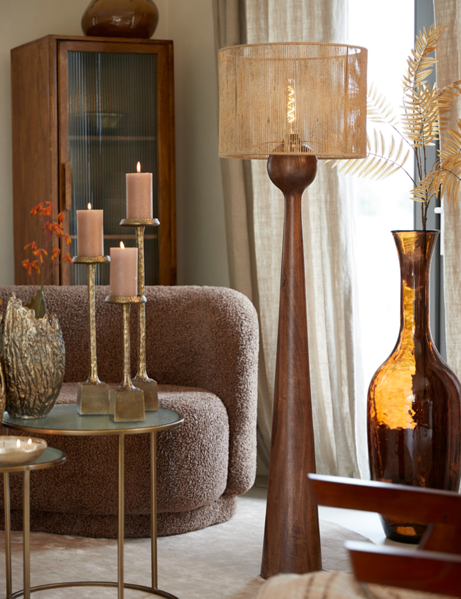 Gewebter Draht Lampenschirm natur Light & Living Tossa – Bild 5