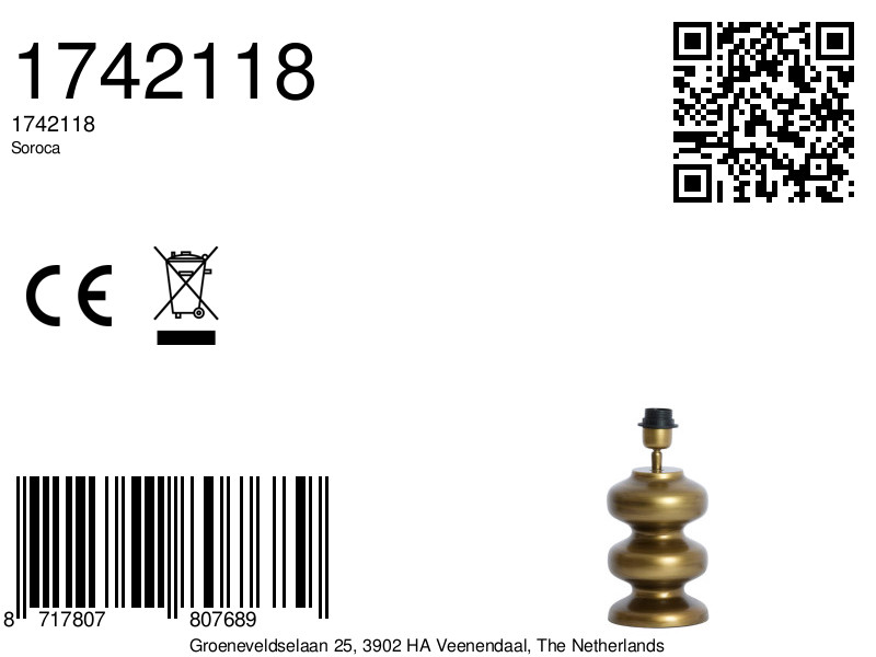 Antiker Messinglampenfuß Light & Living Soroca – Bild 5