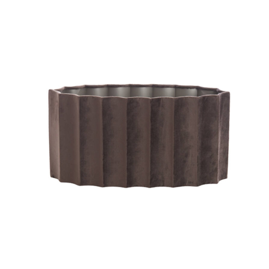 Plissierter Samt-Lampenschirm oval dunkelbraun Light & Living Disli