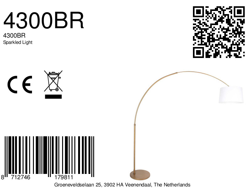 Bogenlampe Bronze mit weißem Stoffschirm Steinhauer Sparkled Light – Bild 18