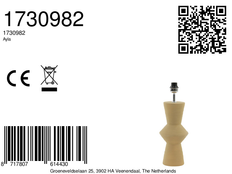 Eleganter beiger Lampenfuß Light & Living Ayla – Bild 9