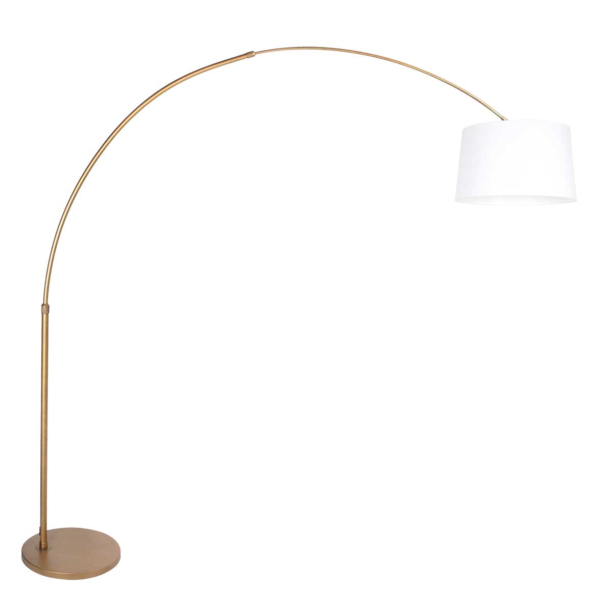 Bogenlampe Bronze mit weißem Stoffschirm Steinhauer Sparkled Light