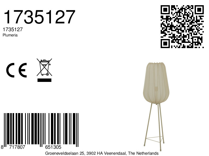 Beige Stativ-Stehleuchte Light & Living Plumeria – H. 132 cm – Bild 9